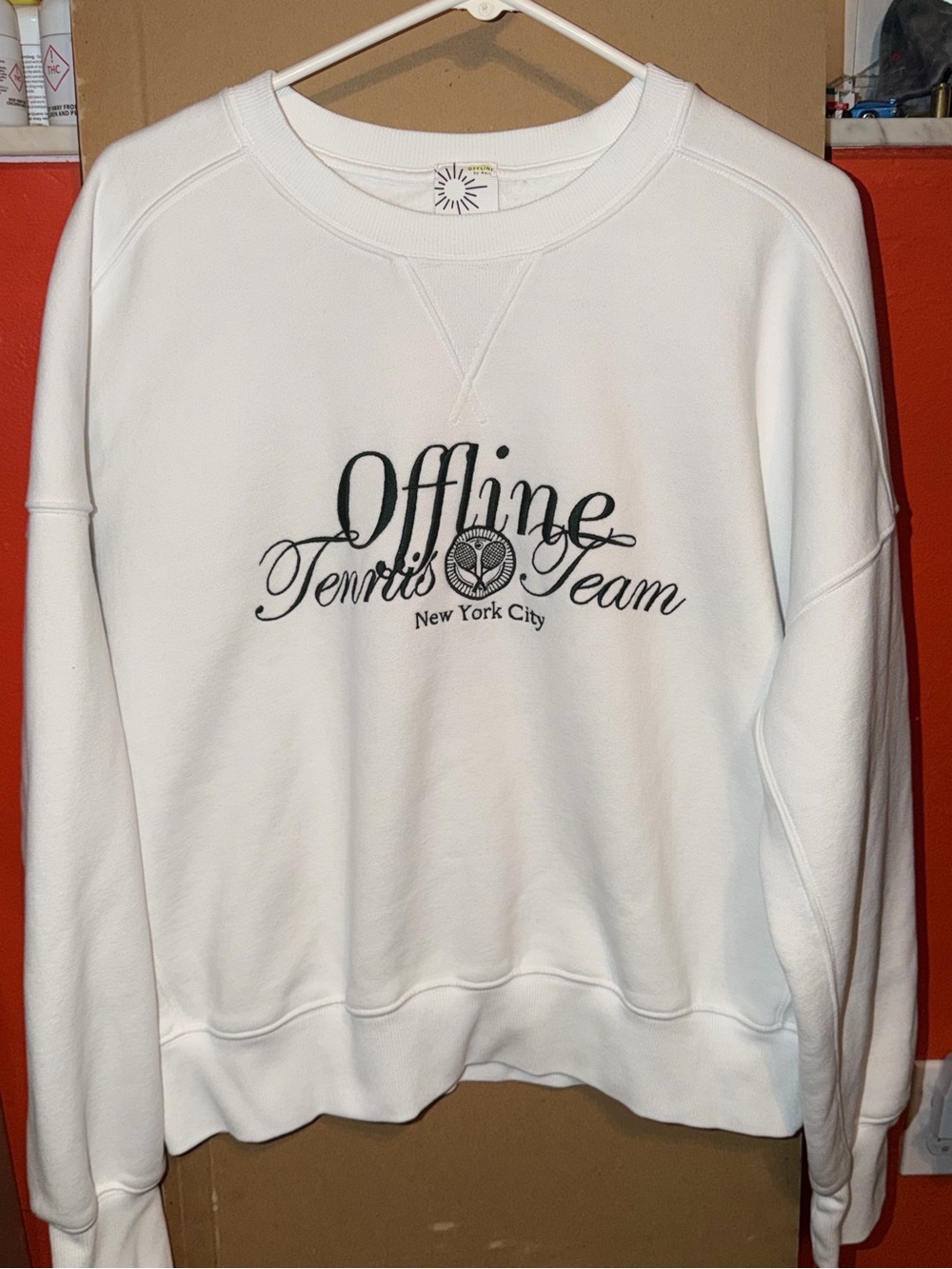 Offline Tennis Team New York City White Crewneck Sweater - Picture 2 of 4